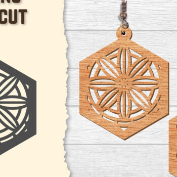 Intra απο ξύλο plywood 3mm-4mm πάχος - Σκουλαρίκια Mandala Lasercut BNDLES Δίασταση 3x3 cm INTRAFABR-120627179 - Image 5