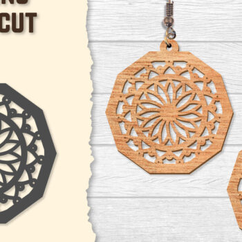 Intra απο ξύλο plywood 3mm-4mm πάχος - Σκουλαρίκια Mandala Lasercut BNDLES Δίασταση 3x3 cm INTRAFABR-120627180 - Image 2