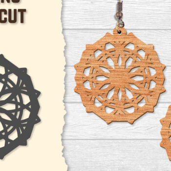 Intra απο ξύλο plywood 3mm-4mm πάχος - Σκουλαρίκια Mandala Lasercut BNDLES Δίασταση 3x3 cm INTRAFABR-120627180 - Image 3