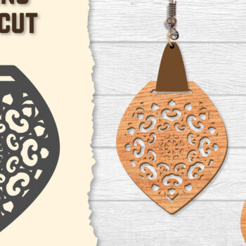 Intra απο ξύλο plywood 3mm-4mm πάχος - Σκουλαρίκια Mandala Lasercut BNDLES Δίασταση 3x3 cm INTRAFABR-120627183 - Image 6