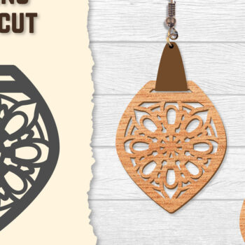 Intra απο ξύλο plywood 3mm-4mm πάχος - Σκουλαρίκια Mandala Lasercut BNDLES Δίασταση 3x3 cm INTRAFABR-120627183 - Image 7