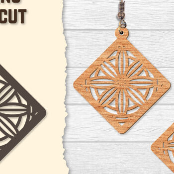 Intra απο ξύλο plywood 3mm-4mm πάχος - Σκουλαρίκια Mandala Lasercut BNDLES Δίασταση 3x3 cm INTRAFABR-120627102 - Image 5