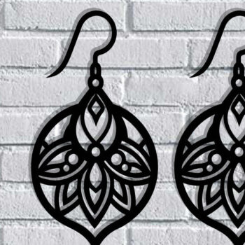 Intra απο ξύλο plywood 3mm-4mm πάχος - Σκουλαρίκι Μεταλλικό Τοίχο Κοπή Laser Δίασταση 3x3 cm INTRAFABR-116682709 - Image 1