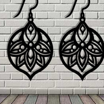 Intra απο ξύλο plywood 3mm-4mm πάχος - Σκουλαρίκι Μεταλλικό Τοίχο Κοπή Laser Δίασταση 3x3 cm INTRAFABR-116682709 - Image 3