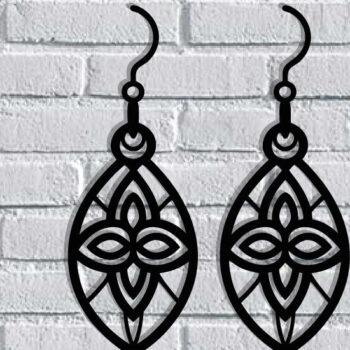 Intra απο ξύλο plywood 3mm-4mm πάχος - Σκουλαρίκι Μεταλλικό Τοίχο Κοπή Laser Δίασταση 3x3 cm INTRAFABR-116683054 - Image 1