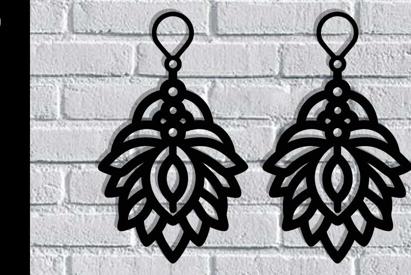 Intra απο ξύλο plywood 3mm-4mm πάχος - Σκουλαρίκια Μεταλλικά Αρχεία Τέχνης Τοίχου με Λέιζερ Δίασταση 3x3 cm INTRAFABR-116683102