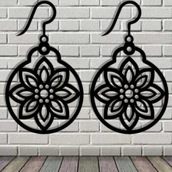 Intra απο ξύλο plywood 3mm-4mm πάχος - Σκουλαρίκι Μεταλλικό Τοίχο Κοπή Laser Δίασταση 3x3 cm INTRAFABR-116682613 - Image 3