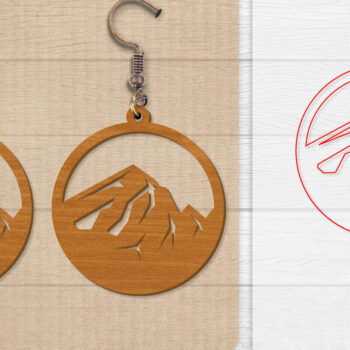 Intra απο ξύλο plywood 3mm-4mm πάχος - Σκουλαρίκι Mountain Lasercut Δίασταση 3x3 cm INTRAFABR-114653637 - Image 1