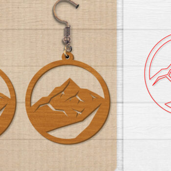 Intra απο ξύλο plywood 3mm-4mm πάχος - Σκουλαρίκι Mountain Lasercut Δίασταση 3x3 cm INTRAFABR-114653642 - Image 1