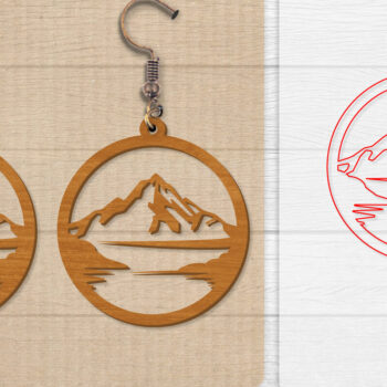 Intra απο ξύλο plywood 3mm-4mm πάχος - Σκουλαρίκι Mountain Lasercut Δίασταση 3x3 cm INTRAFABR-114653504 - Image 1