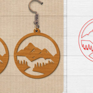 Intra απο ξύλο plywood 3mm-4mm πάχος - Σκουλαρίκι Mountain Lasercut Δίασταση 3x3 cm INTRAFABR-114653608