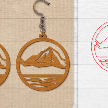 Intra απο ξύλο plywood 3mm-4mm πάχος - Σκουλαρίκι Mountain Lasercut Δίασταση 3x3 cm INTRAFABR-114653625 - Image 1