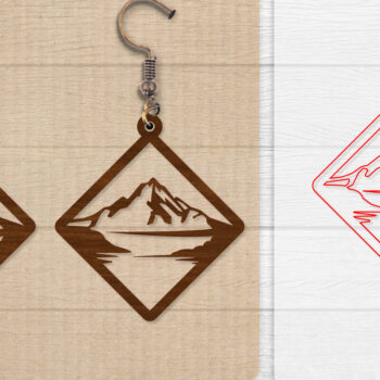 Intra απο ξύλο plywood 3mm-4mm πάχος - Σκουλαρίκι Mountain Lasercut BNDLE 12 Δίασταση 3x3 cm INTRAFABR-114654281 - Image 5