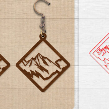 Intra απο ξύλο plywood 3mm-4mm πάχος - Σκουλαρίκι Mountain Lasercut BNDLE 12 Δίασταση 3x3 cm INTRAFABR-114654281 - Image 6