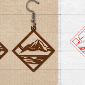 Intra απο ξύλο plywood 3mm-4mm πάχος - Σκουλαρίκι Mountain Lasercut BNDLE 12 Δίασταση 3x3 cm INTRAFABR-114654281 - Image 10