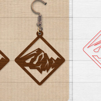 Intra απο ξύλο plywood 3mm-4mm πάχος - Σκουλαρίκι Mountain Lasercut BNDLE 12 Δίασταση 3x3 cm INTRAFABR-114654281 - Image 11