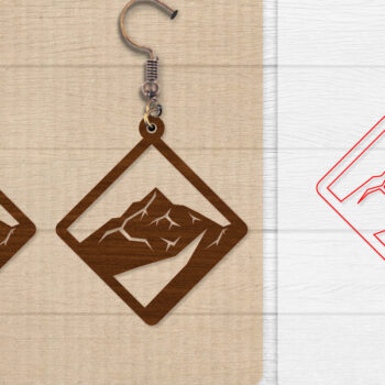 Intra απο ξύλο plywood 3mm-4mm πάχος - Σκουλαρίκι Mountain Lasercut BNDLE 12 Δίασταση 3x3 cm INTRAFABR-114654281 - Image 12