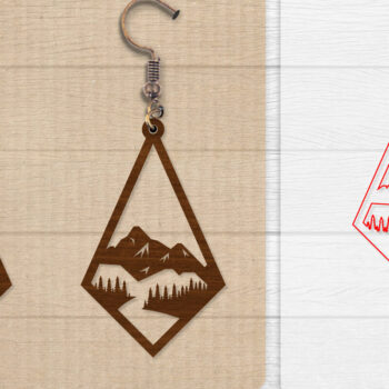 Intra απο ξύλο plywood 3mm-4mm πάχος - Σκουλαρίκι Mountain Lasercut BNDLE 12 Δίασταση 3x3 cm INTRAFABR-114654283 - Image 9