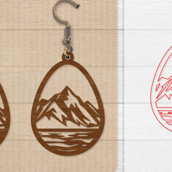 Intra απο ξύλο plywood 3mm-4mm πάχος - Σκουλαρίκι Mountain Lasercut BNDLE 12 Δίασταση 3x3 cm INTRAFABR-114654284 - Image 2