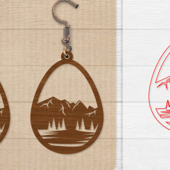 Intra απο ξύλο plywood 3mm-4mm πάχος - Σκουλαρίκι Mountain Lasercut BNDLE 12 Δίασταση 3x3 cm INTRAFABR-114654284 - Image 7