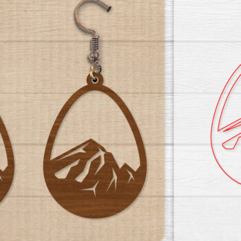 Intra απο ξύλο plywood 3mm-4mm πάχος - Σκουλαρίκι Mountain Lasercut BNDLE 12 Δίασταση 3x3 cm INTRAFABR-114654284 - Image 11