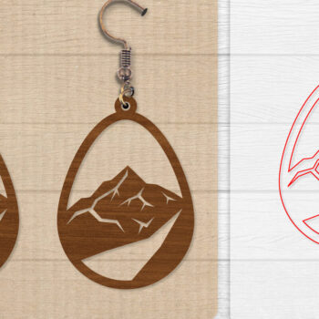 Intra απο ξύλο plywood 3mm-4mm πάχος - Σκουλαρίκι Mountain Lasercut BNDLE 12 Δίασταση 3x3 cm INTRAFABR-114654284 - Image 12