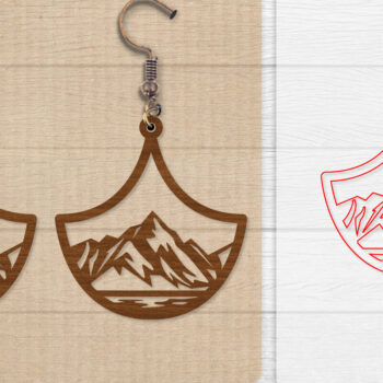 Intra απο ξύλο plywood 3mm-4mm πάχος - Σκουλαρίκι Mountain Lasercut BNDLE 12 Δίασταση 3x3 cm INTRAFABR-114654285 - Image 2