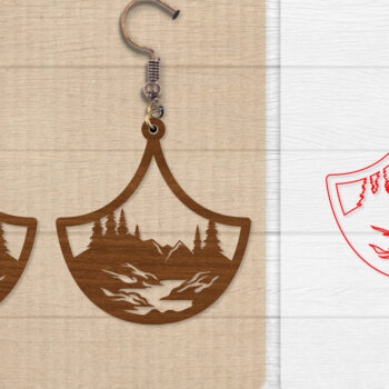 Intra απο ξύλο plywood 3mm-4mm πάχος - Σκουλαρίκι Mountain Lasercut BNDLE 12 Δίασταση 3x3 cm INTRAFABR-114654285 - Image 4