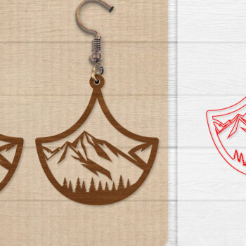 Intra απο ξύλο plywood 3mm-4mm πάχος - Σκουλαρίκι Mountain Lasercut BNDLE 12 Δίασταση 3x3 cm INTRAFABR-114654285 - Image 13