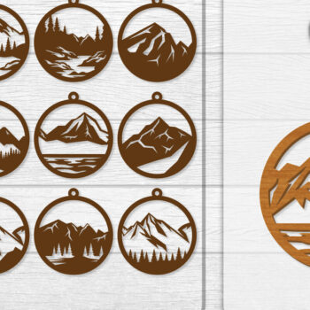 Intra απο ξύλο plywood 3mm-4mm πάχος - Σκουλαρίκι Mountain Lasercut BNDLE 12 Δίασταση 3x3 cm INTRAFABR-114653691 - Image 1