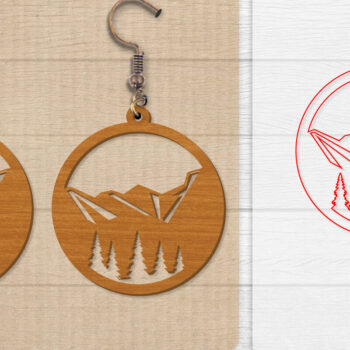 Intra απο ξύλο plywood 3mm-4mm πάχος - Σκουλαρίκι Mountain Lasercut BNDLE 12 Δίασταση 3x3 cm INTRAFABR-114653691 - Image 8