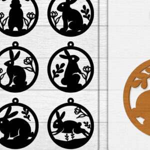 Intra απο ξύλο plywood 3mm-4mm πάχος - Σκουλαρίκι Rabbit Lasercut | Καλό Πάσχα Δίασταση 3x3 cm INTRAFABR-116735627