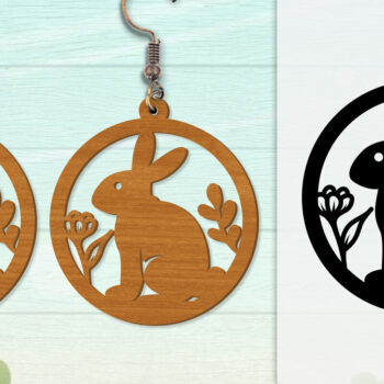 Intra απο ξύλο plywood 3mm-4mm πάχος - Σκουλαρίκι Rabbit Lasercut | Καλό Πάσχα Δίασταση 3x3 cm INTRAFABR-116735627 - Image 4