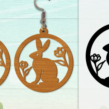 Intra απο ξύλο plywood 3mm-4mm πάχος - Σκουλαρίκι Rabbit Lasercut | Καλό Πάσχα Δίασταση 3x3 cm INTRAFABR-116735627 - Image 6