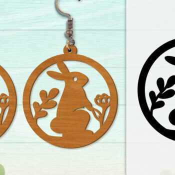 Intra απο ξύλο plywood 3mm-4mm πάχος - Σκουλαρίκι Rabbit Lasercut | Καλό Πάσχα Δίασταση 3x3 cm INTRAFABR-116735627 - Image 7