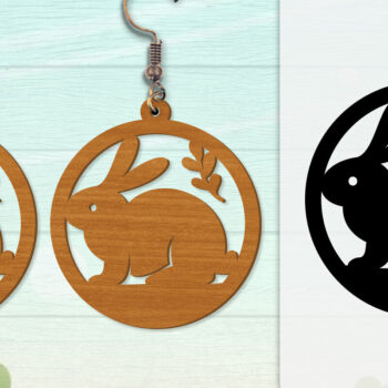 Intra απο ξύλο plywood 3mm-4mm πάχος - Σκουλαρίκι Rabbit Lasercut | Καλό Πάσχα Δίασταση 3x3 cm INTRAFABR-116735627 - Image 9