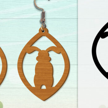 Intra απο ξύλο plywood 3mm-4mm πάχος - Σκουλαρίκι Rabbit Lasercut | Καλό Πάσχα Δίασταση 3x3 cm INTRAFABR-116735632 - Image 3