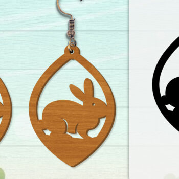 Intra απο ξύλο plywood 3mm-4mm πάχος - Σκουλαρίκι Rabbit Lasercut | Καλό Πάσχα Δίασταση 3x3 cm INTRAFABR-116735632 - Image 5