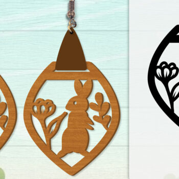 Intra απο ξύλο plywood 3mm-4mm πάχος - Σκουλαρίκι Rabbit Lasercut | Καλό Πάσχα Δίασταση 3x3 cm INTRAFABR-116735635 - Image 2