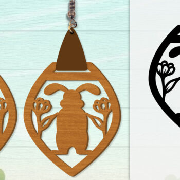 Intra απο ξύλο plywood 3mm-4mm πάχος - Σκουλαρίκι Rabbit Lasercut | Καλό Πάσχα Δίασταση 3x3 cm INTRAFABR-116735635 - Image 3