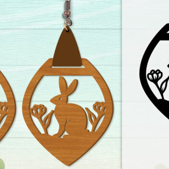 Intra απο ξύλο plywood 3mm-4mm πάχος - Σκουλαρίκι Rabbit Lasercut | Καλό Πάσχα Δίασταση 3x3 cm INTRAFABR-116735635 - Image 6