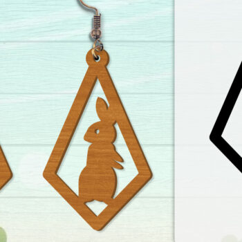 Intra απο ξύλο plywood 3mm-4mm πάχος - Σκουλαρίκι Rabbit Lasercut | Καλό Πάσχα Δίασταση 3x3 cm INTRAFABR-116735637 - Image 2