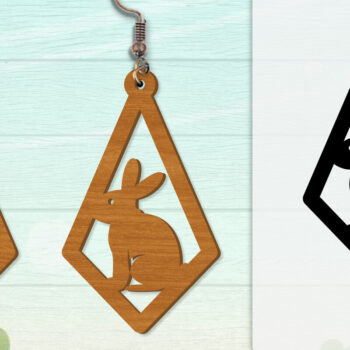 Intra απο ξύλο plywood 3mm-4mm πάχος - Σκουλαρίκι Rabbit Lasercut | Καλό Πάσχα Δίασταση 3x3 cm INTRAFABR-116735637 - Image 4