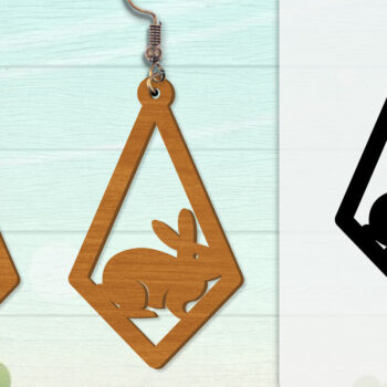 Intra απο ξύλο plywood 3mm-4mm πάχος - Σκουλαρίκι Rabbit Lasercut | Καλό Πάσχα Δίασταση 3x3 cm INTRAFABR-116735637 - Image 5