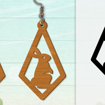 Intra απο ξύλο plywood 3mm-4mm πάχος - Σκουλαρίκι Rabbit Lasercut | Καλό Πάσχα Δίασταση 3x3 cm INTRAFABR-116735637 - Image 7