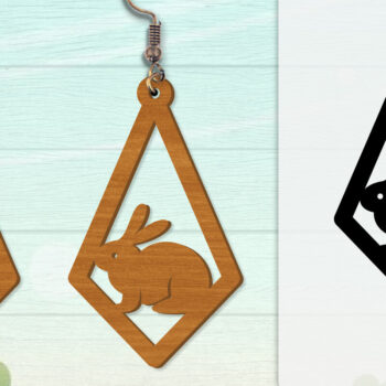 Intra απο ξύλο plywood 3mm-4mm πάχος - Σκουλαρίκι Rabbit Lasercut | Καλό Πάσχα Δίασταση 3x3 cm INTRAFABR-116735637 - Image 9