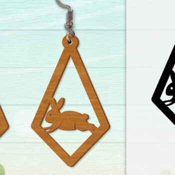 Intra απο ξύλο plywood 3mm-4mm πάχος - Σκουλαρίκι Rabbit Lasercut | Καλό Πάσχα Δίασταση 3x3 cm INTRAFABR-116735637 - Image 10