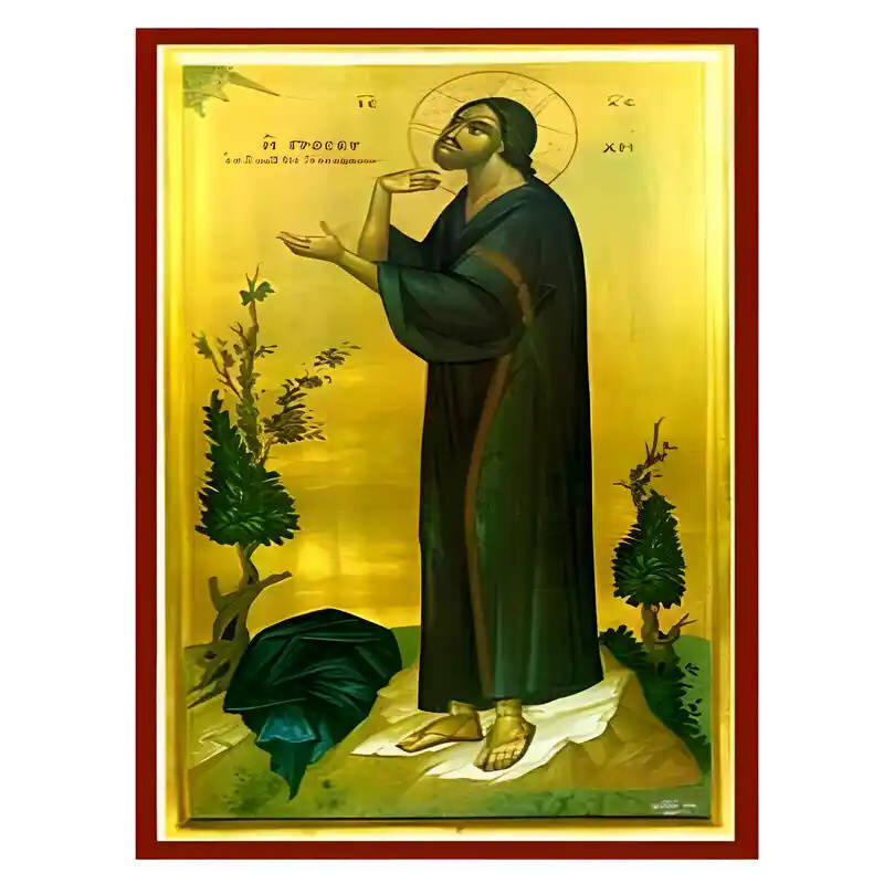 Εικόνα Ορθοδοξίας με περίγραμμα χρυσό σε ξύλο Φλαμουρίας  με  βάση Εικόνα Προσευχή εις Γεθσημανή Χειροποίητη Ελληνορθόδοξη , Κρεμαστή πλάκα βυζαντινής τέχνης, χριστιανική τέχνη Διάσταση 10x7 cm (3,9 x 2,8 ίντσες) INTRAEK-670954