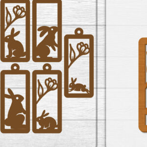 Intra απο ξύλο plywood 3mm-4mm πάχος - Σκουλαρίκι Rabbit Lasercut | Καλό Πάσχα Δίασταση 3x3 cm INTRAFABR-116735642