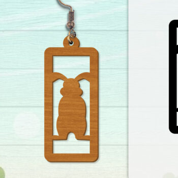 Intra απο ξύλο plywood 3mm-4mm πάχος - Σκουλαρίκι Rabbit Lasercut | Καλό Πάσχα Δίασταση 3x3 cm INTRAFABR-116735642 - Image 3